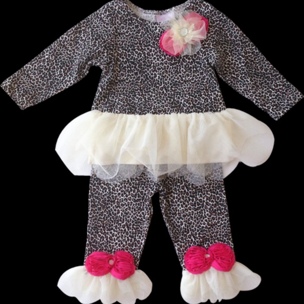 CachCach Leopard Sing With Ruffle Pant SZ12M